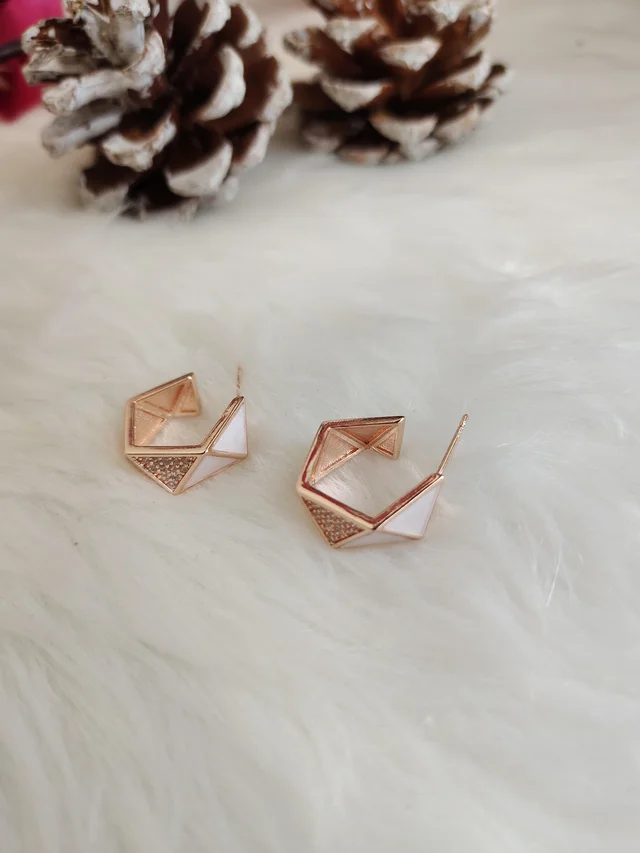 Rose Gold Tiny Hoops- Earrings