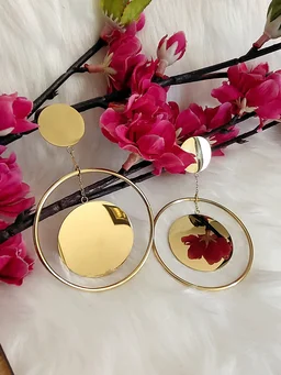 Golden Ring Dangler Earrings