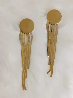 Golden Chain Tassel Dangler Earrings