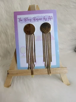 Golden Chain Tassel Dangler Earrings