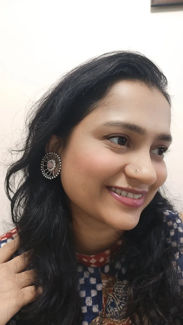 Cart Wheel Style German Silver Oxidised Stud Earrings