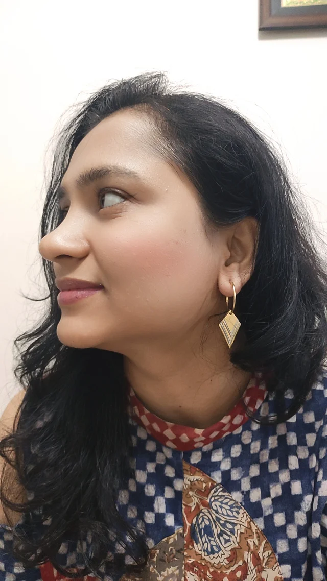 Silver Golden Multi Diamond Shape Drop Earrings