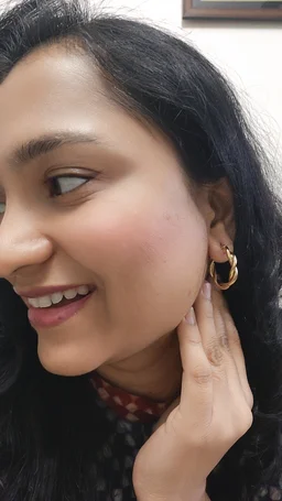 Golden Twisted Hoops- Earrings