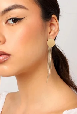 Golden Chain Tassel Dangler Earrings