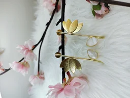 MOP Lotus Leaf Golden Earrings