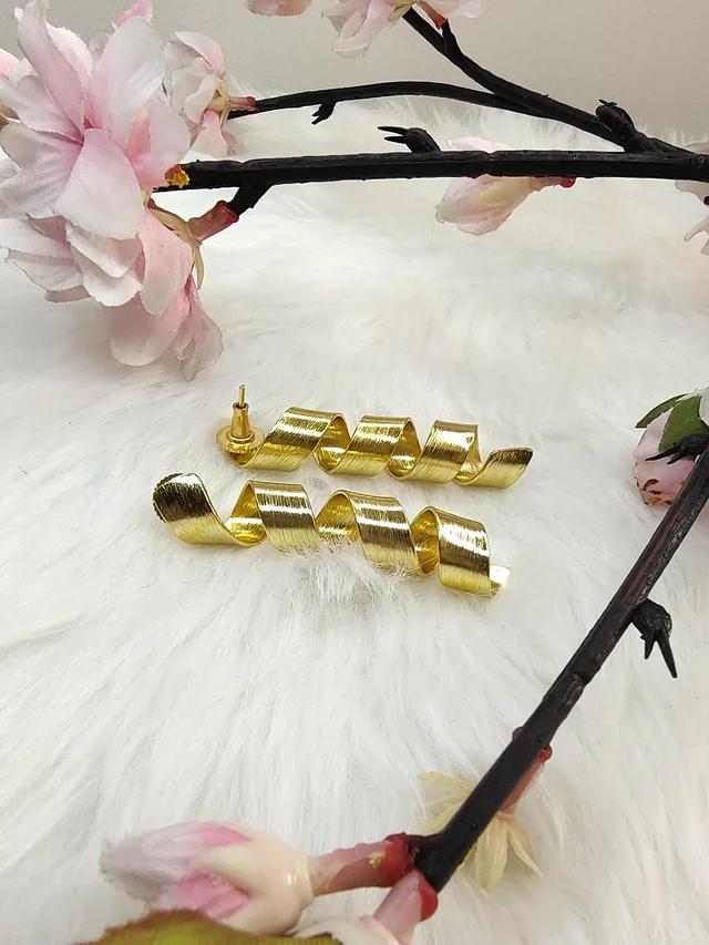 Golden Spiral Drop Earrings