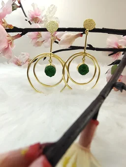 Green Sugar Druzy Eclipse Earrings