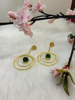 Green Sugar Druzy Eclipse Earrings