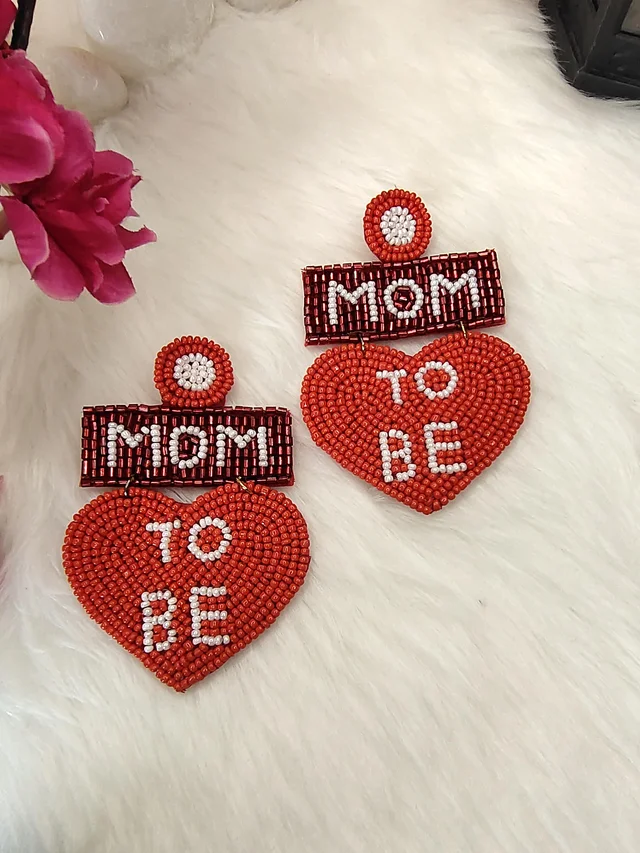 Mom To Be Heart Earrings