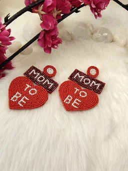 Mom To Be Heart Earrings