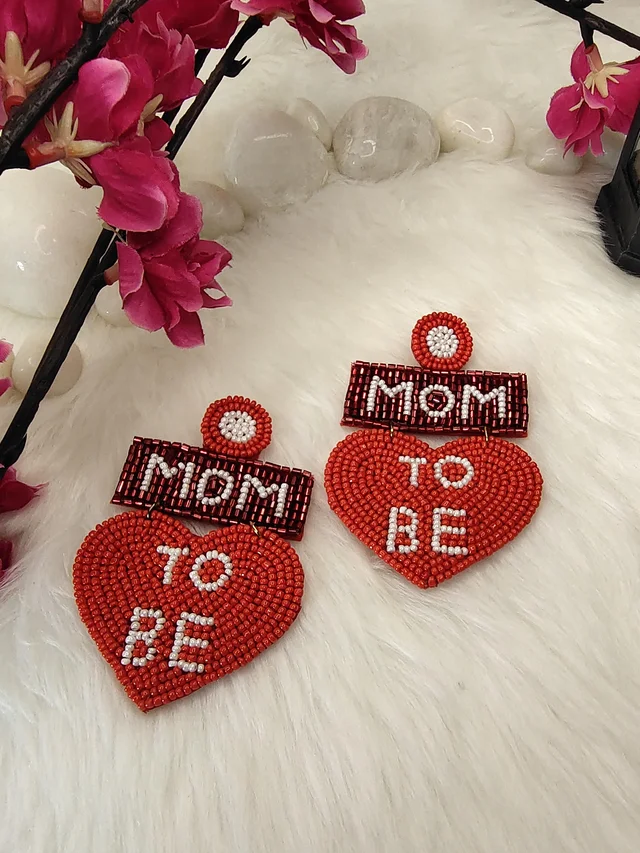 Mom To Be Heart Earrings