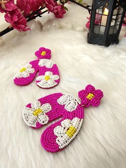Flower Arch Beaded Earrings