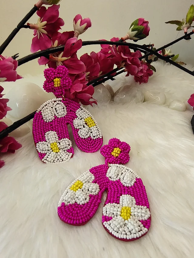 Flower Arch Beaded Earrings