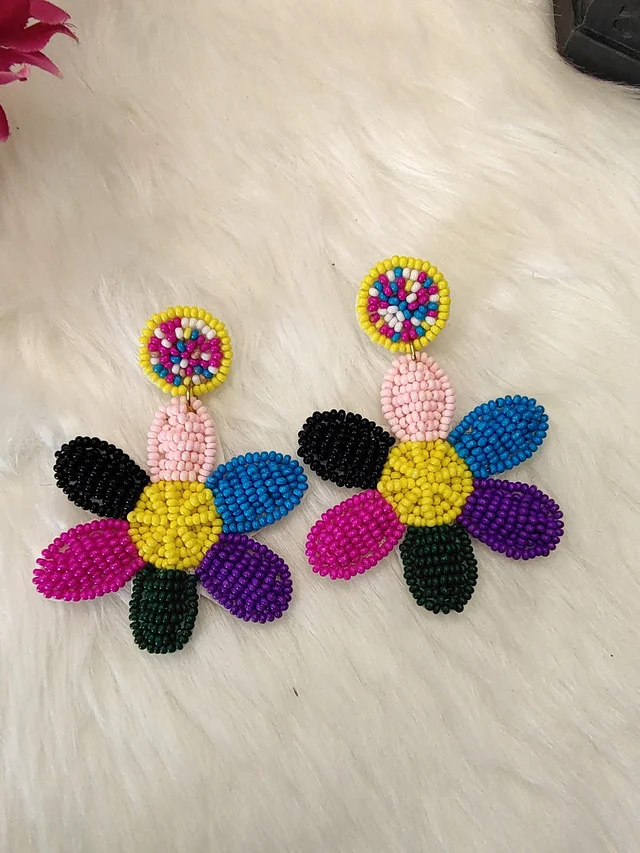 Multicolour Daisy Flower Earrings