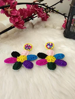 Multicolour Daisy Flower Earrings