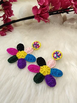 Multicolour Daisy Flower Earrings