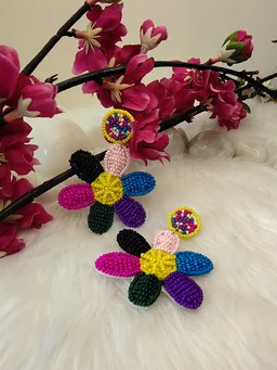 Multicolour Daisy Flower Earrings