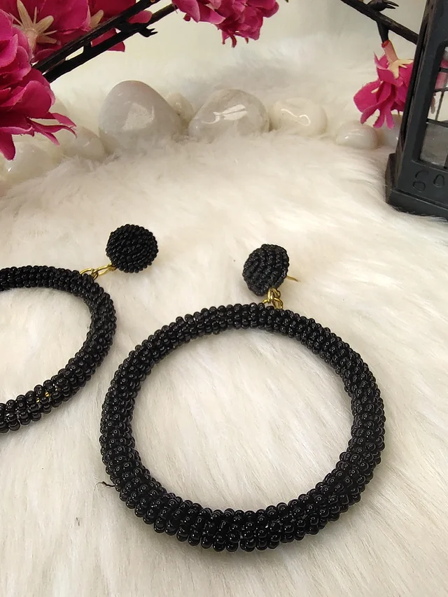 5 Element Hoops Earrings Black