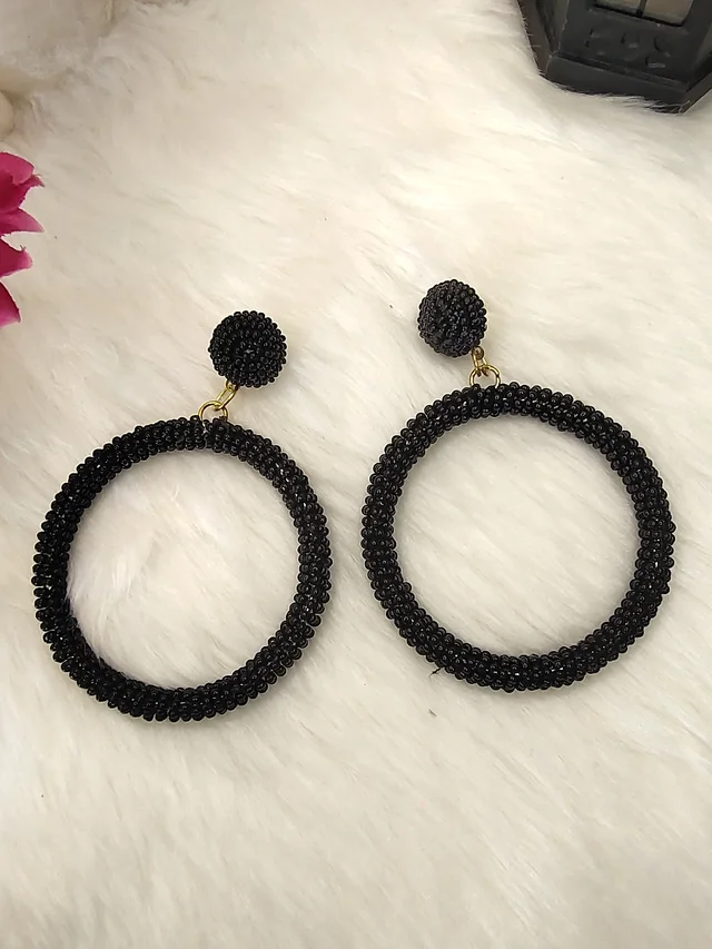 5 Element Hoops Earrings Black
