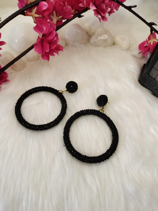 5 Element Hoops Earrings Black