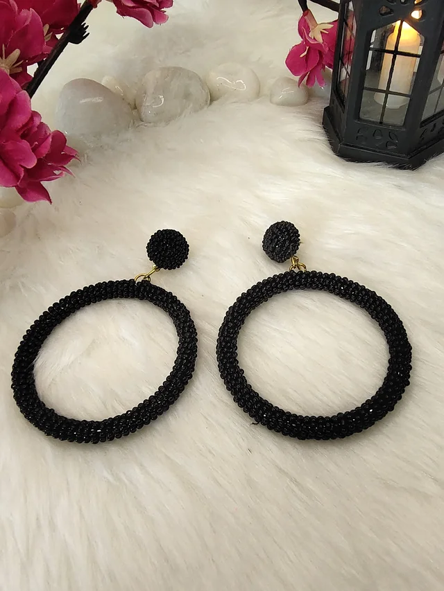 5 Element Hoops Earrings Black