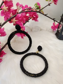 5 Element Hoops Earrings Black