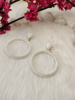 5 Element Hoops Earrings White