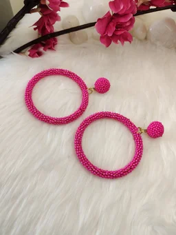 5 Element Hoops Earrings Pink