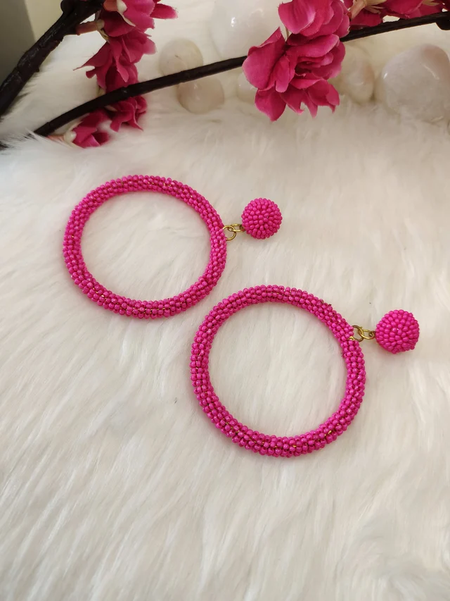 5 Element Hoops Earrings Pink