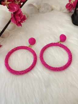 5 Element Hoops Earrings Pink
