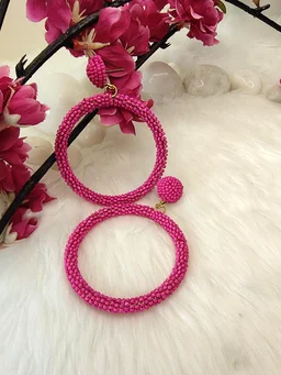5 Element Hoops Earrings Pink