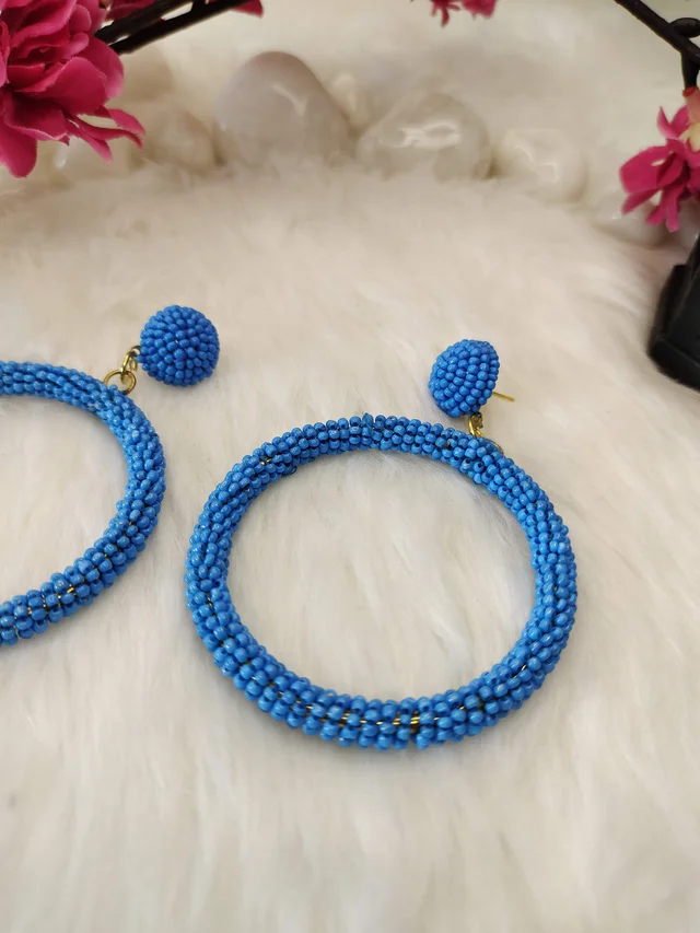 5 Element Hoops Earrings Blue