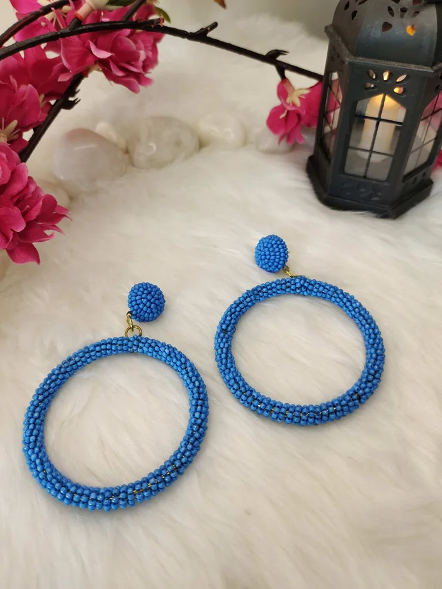 5 Element Hoops Earrings Blue