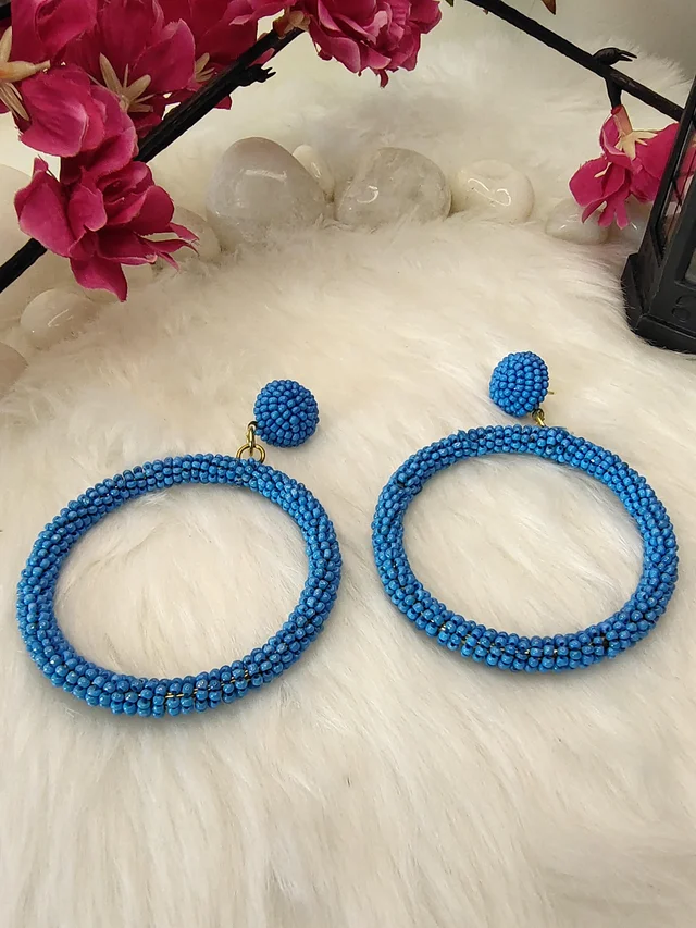 5 Element Hoops Earrings Blue