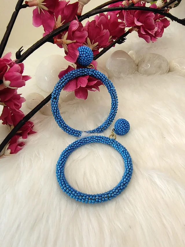 5 Element Hoops Earrings Blue