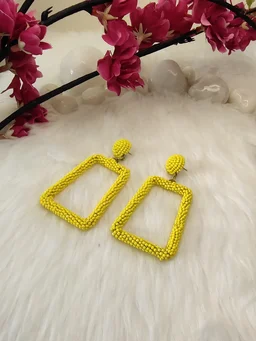 5 Elements Rectangle Earrings Yellow