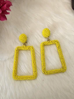 5 Elements Rectangle Earrings Yellow