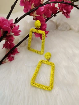 5 Elements Rectangle Earrings Yellow