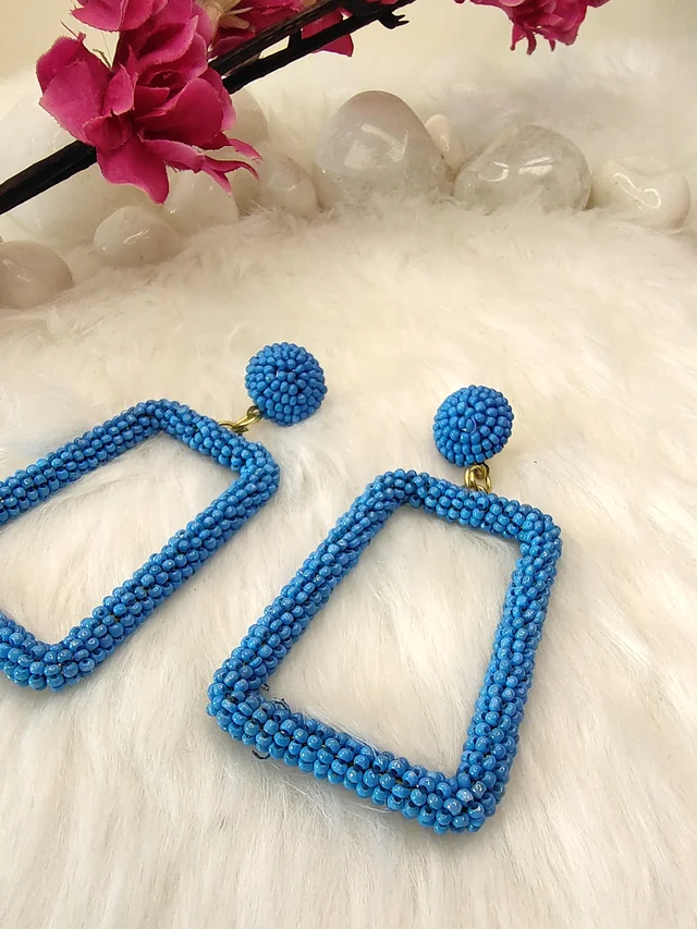 5 Element Rectangle Earrings Blue