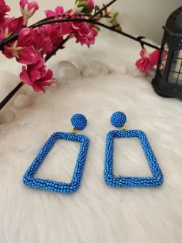 5 Element Rectangle Earrings Blue
