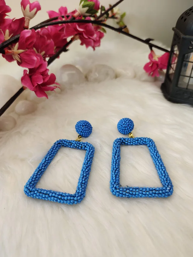5 Element Rectangle Earrings Blue