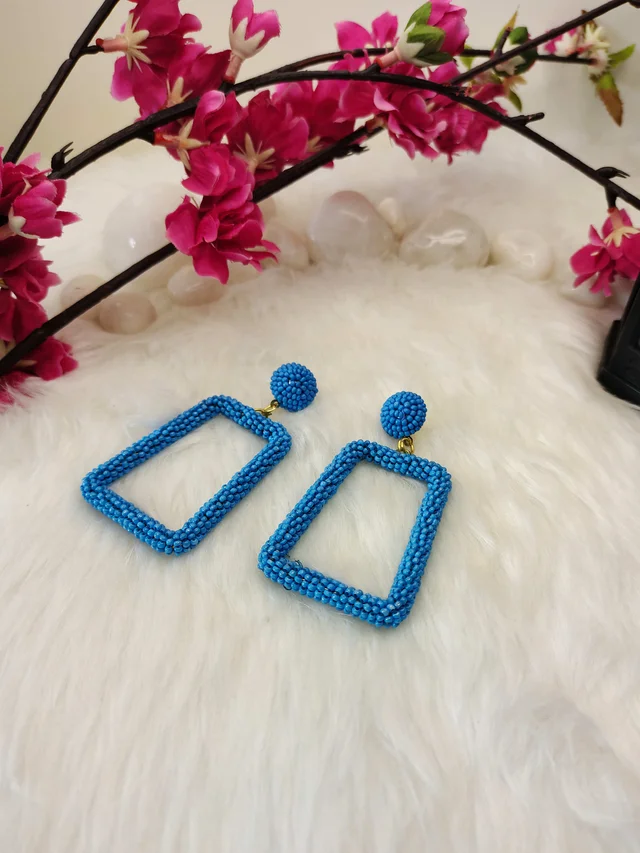 5 Element Rectangle Earrings Blue