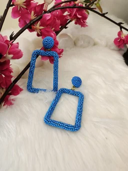 5 Element Rectangle Earrings Blue