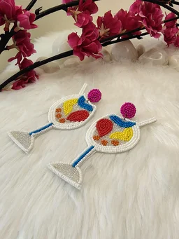Cocktail Glass Earrings Multicolour