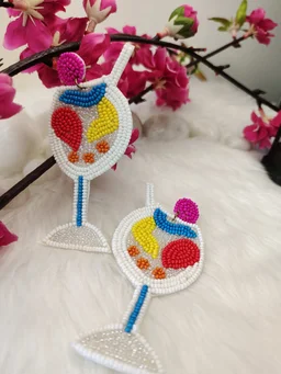 Cocktail Glass Earrings Multicolour