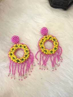 Dream Catcher Earrings Pink