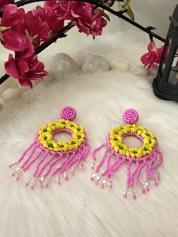 Dream Catcher Earrings Pink