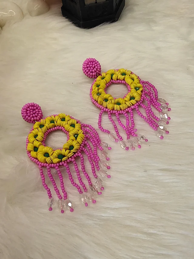 Dream Catcher Earrings Pink