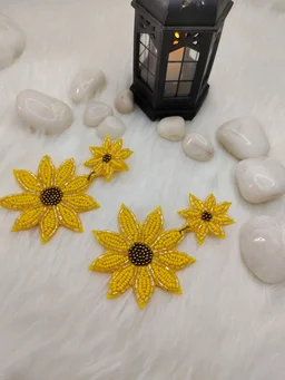 Sunflower Beaded Earrings