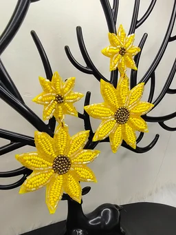Sunflower Beaded Earrings